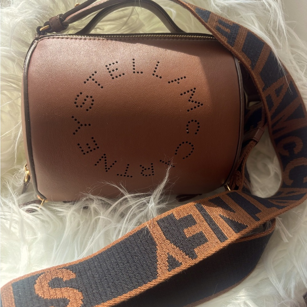 Stella McCartney logo barrel shoulder bag